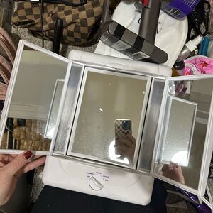 Tri-Fold Vanity Mirror with Lights